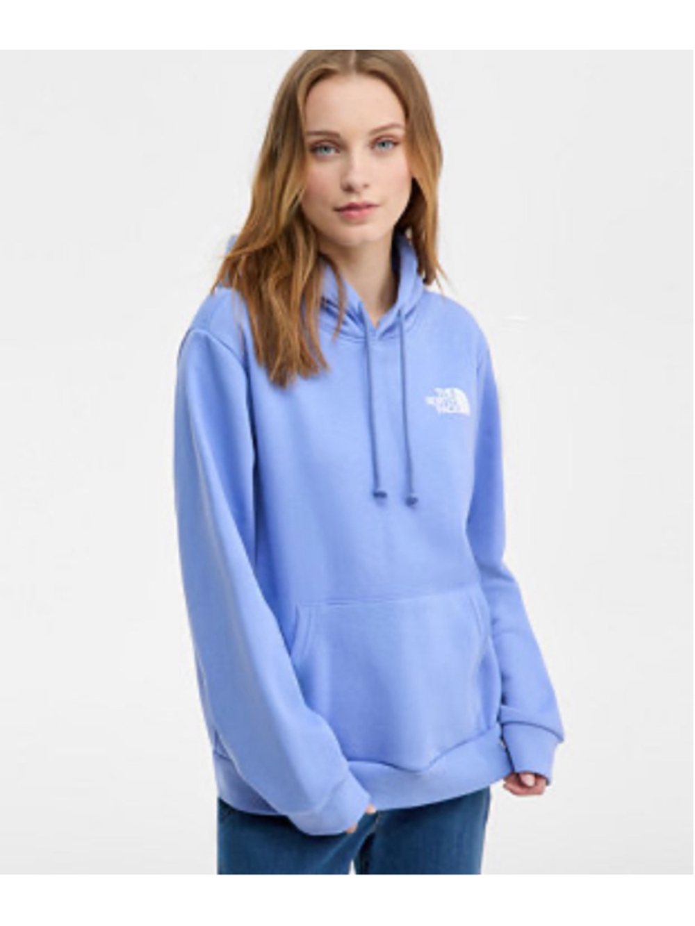 Women's The North Face Hoodie Size M Blue White Logo Sweatshirt